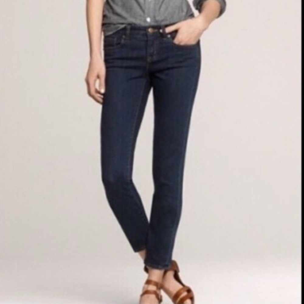 J. Crew Toothpick Dark Blue Skinny Jeans Size 28 Stretch